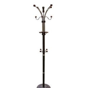 English Elm 73" Tall Chrome and Wood Coat Rack Espresso Finish — Stable 73" organizer with 22.25" base for coats, hats, scarves B072115913