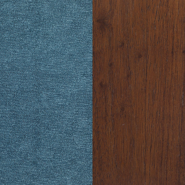 English Elm Robie Peacock Blue Upholstered Chair with Cappuccino Wood Frame, Mid-Century Curves & Cozy Support B062P299842