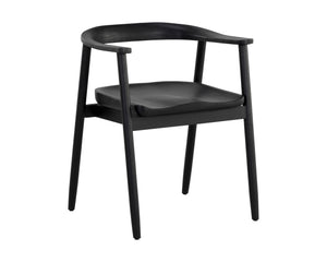 Sunpan Jeremy Mid-Century Dining Armchair - Exquisite Acacia Wood Craftsmanship for Timeless Elegance Black
