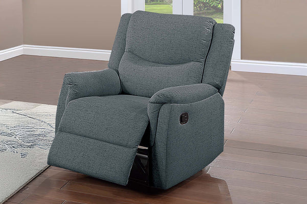 English Elm 1pc Manual Recliner Burlap Fabric Upholstered Padded Armrests Living Room Lounge Chair Dark Gray B011P466439