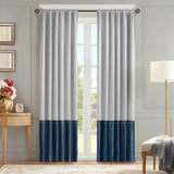 Croscill Classics Vicenza Glam/Luxury Invertible Curtain Panel (Single) CCL40-0059 Navy/Silver