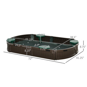 English Elm Children's Oval Hdpe Sandbox with Four Built-in Seats and Waterproof Cover Included T3971P438683
