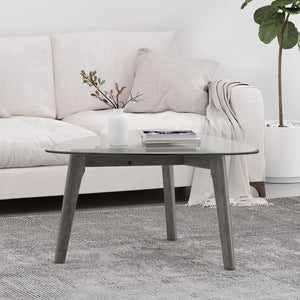 English Elm Christopher Knight Home® - COFFEE table with low-profile modern wood design, 37" L x 36" W sleek accent for living rooms Grey 68681.00GRY