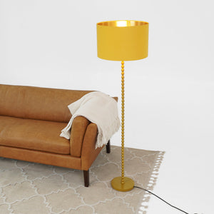 English Elm Ashcroft Furniture - Modern Orbit Floor Lamp - Stylish Ochre & Gold Corner Lighting For Living Rooms, Bedrooms, Offices B183P315104
