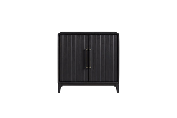 English Elm Peppercorn Server with 4 Storage Cabinets, Elm Veneer Finish, Power-Ready Design & Custom Hardware Black 45 L x 22 W x 38.75 H B2699P237505
