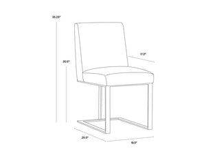 Sunpan Dean Dining Chair - Elegant Design with Brushed Metal Frame, Perfect for Dining, Bars, and More Antique Brass / Cantina Black