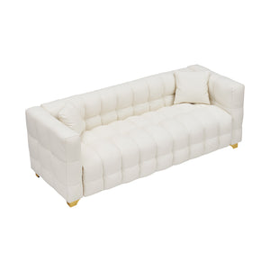 English Elm 80 Green Gray Beige Modern 3-Seater Sofa, 80in Compact Waterproof Tech Fabric, Pet-Proof Durable Comfort W1658P202402