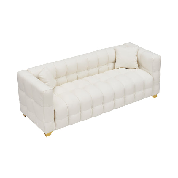 English Elm 80 Green Gray Beige Modern 3-Seater Sofa, 80in Compact Waterproof Tech Fabric, Pet-Proof Durable Comfort W1658P202402