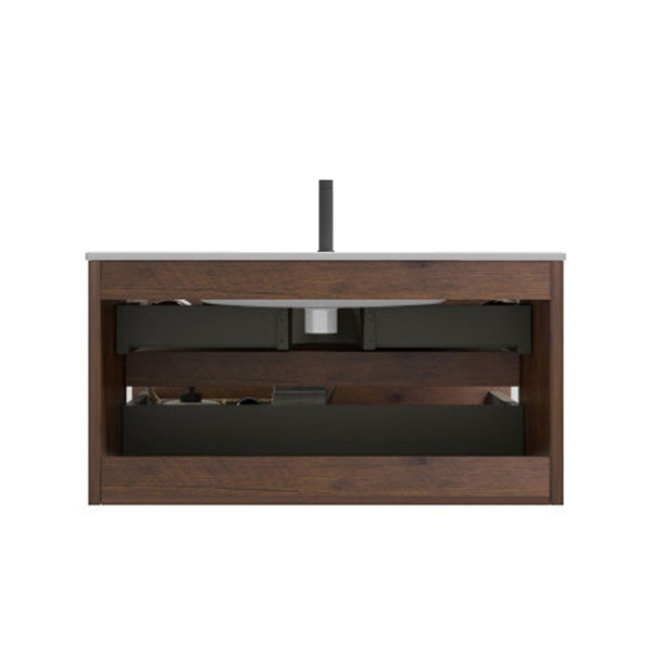English Elm Wall Mount 36" Walnut Floating Vanity With Ceramic Sink – Modern, Large Storage & Eco-Friendly Design! W1865S00107-GIGA