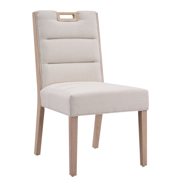 English Elm Upholstered Armless Dining Chairs Rubberwood Frame Minimalist Set of 2 for Compact Spaces Beige,Natural N768P391163N