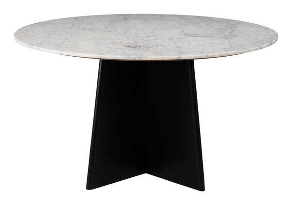 Zuo Modern Strela Dining Table - Elegant White & Black Marble Design For Modern Homes And Hospitality Spaces White Natural Marble,Mdf,Mango Wood 110808-zuo-modern