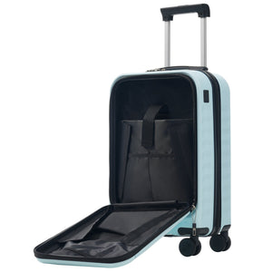 English Elm Front Access Hardside 3 Piece Travel Set with Usb Port Spinner Wheels and Tsa Lock Light Blue N732P326130N