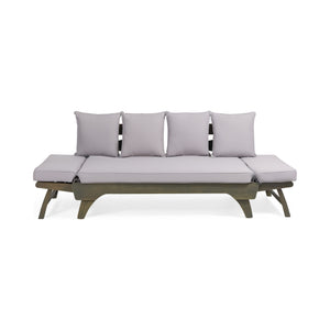English Elm Christopher Knight Home® - Expandable Daybed With Cushions - Versatile Acacia Wood Outdoor Sofa, Adjustable Armrests & Modern Style 69489.00GRY