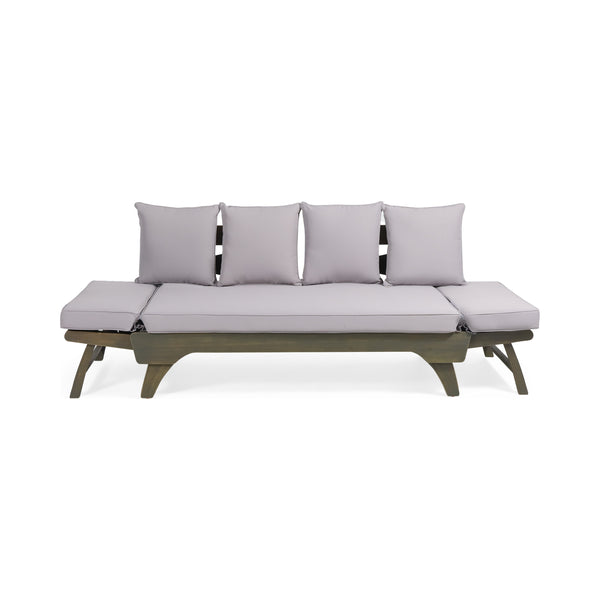English Elm Christopher Knight Home® - Expandable Daybed With Cushions - Versatile Acacia Wood Outdoor Sofa, Adjustable Armrests & Modern Style 69489.00GRY