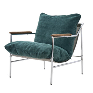 English Elm Accent Sling Chair Mid Century Modern Upholstered Fabric Seat for Living Room Bedroom W3851P452791