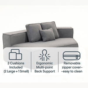 English Elm 132"oversized Teddy Velvet Modular Sectional Plush Foam Couch for Large Living Rooms W3326S00038