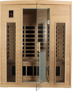 English Elm Low Emf Three-Person Far Infrared Sauna Room With Bluetooth Audio, Led Lighting & Custom Controls W1149P369613