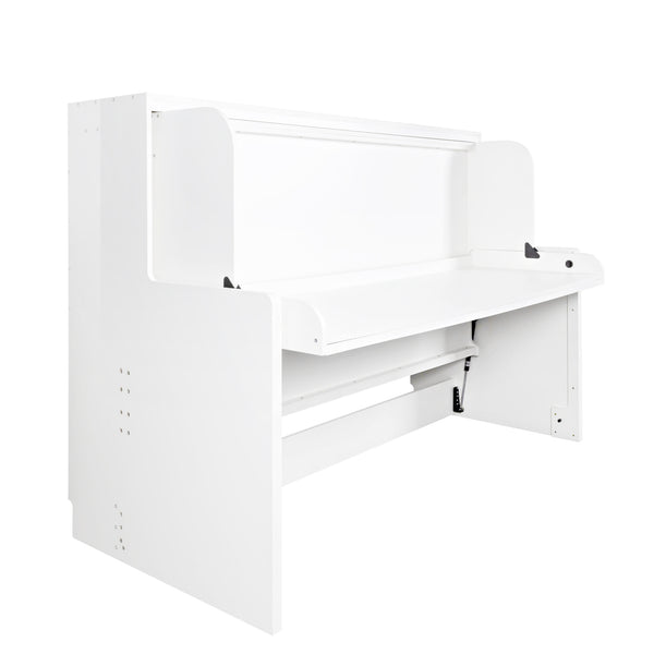 English Elm Murphy Space-Saving Bed with Built-In Desk — Foldaway Horizontal or Vertical Cabinet for Small Rooms W331S00149