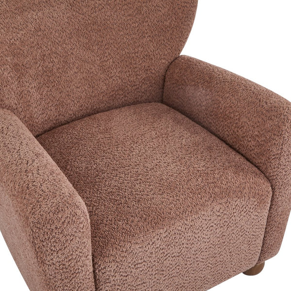 English Elm Christopher Knight Home® - Cozy Wingback Armchair with Plush Bouclé Upholstery, Solid Wood Legs, Timeless Elegant Comfort Coral 32 L x 29.5 W x 26.75 H N776P293322R