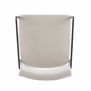 English Elm Christopher Knight Home® - Nora Mid-Century Dining Arm Chair with Foam-Padded High Back, Textured Fabric & Sturdy Metal Legs Beige,Black 30.7 L x 25.2 W x 19.7 H N776P272040I