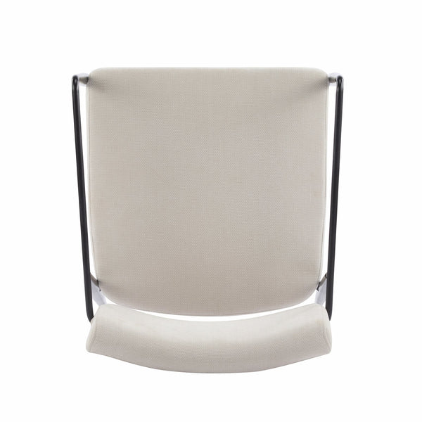 English Elm Christopher Knight Home® - Nora Mid-Century Dining Arm Chair with Foam-Padded High Back, Textured Fabric & Sturdy Metal Legs Beige,Black 30.7 L x 25.2 W x 19.7 H N776P272040I