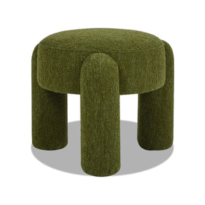 English Elm Hugo Round Boucle Ottoman Sculptural Three Leg Accent Seat for Living Room B2719P238444