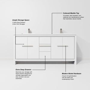 English Elm White Double Bath Vanity With Cultured Marble Top – Elegant Storage Solution For Modern Bathrooms B2731P259528-GIGA
