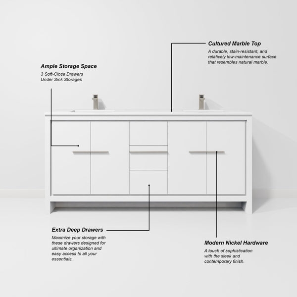 English Elm White Double Bath Vanity With Cultured Marble Top – Elegant Storage Solution For Modern Bathrooms B2731P259528-GIGA