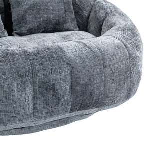 English Elm Bean Bean Bag Sofa High-Density Memory Foam Two-Seater Lounger High Back Chenille Cozy Support Gray W395P181439