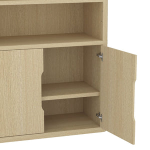 English Elm Rivington 40" Natural Oak Bookcase Cabinet - Modern Storage With Adjustable Shelves & Soft-Close Doors B365S00020-GIGA