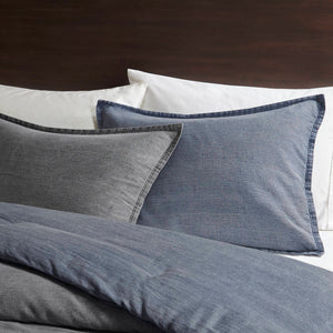 English Elm 2PCS Washed Microfiber Twin/Twin XL Comforter Set with Plush Poly Fill and Soft Standard Sham Pair Blue 23 L x 21 W x 9.5 H B035P341111