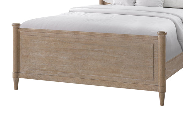 English Elm Mindi Twin Bed with Mindi Veneer Panel Headboard, Tapered Legs, Durable Solid Wood Frame, Calm Finish Sand 81.25 L x 8 W x 5.5 H B2699S00086