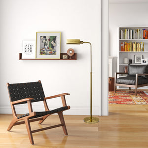 English Elm Ashcroft Furniture - Minimalist Floor Lamp - Slim Sculptural Lighting For Modern Living Rooms & Bedrooms With Gold Shade B183P315092