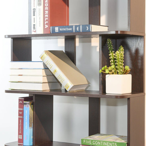 English Elm 31.5" Tall 5-tier Mdf Bookcase Slim Open Shelving Unit for Office Bedroom Living Room Ox Blood Red W2899P444162