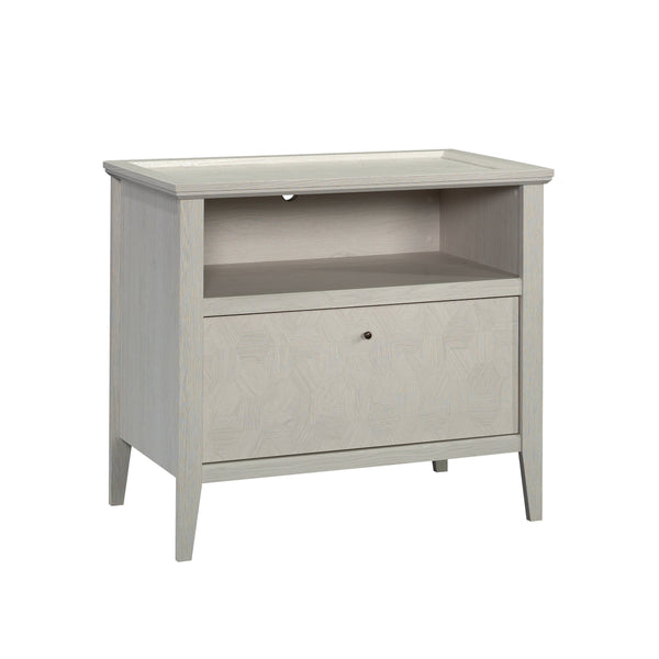 English Elm Lateral File Cabinet In Light Grey Finish - Modern Storage Solution For Home Office & Study Decor B356P354475