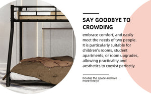 English Elm Twin Over Full Metal Bunk Bed - Heavy-Duty Frame With Guardrail, Usb Charging & Led Light For Teens W1935P279722-GIGA