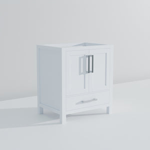 English Elm White Bath Vanity 30" W x 22" D — Solid Wood E0 Plywood, Soft-Close Drawer, Open Shelf, Fully Assembled B2731P258772