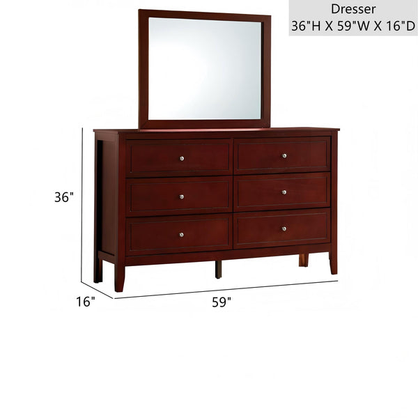 English Elm Daniel Assembled 5-Drawer Chest with English Dovetail Drawers, Metal Hardware & Solid Wood Frame Cherry 62 L x 40 W x 19 H B078P400748