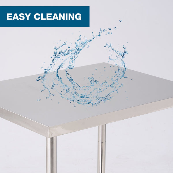 English Elm 30''*24'' Stainless Steel Prep Table with Under Shelf and Casters for Commercial Use W3167P303167