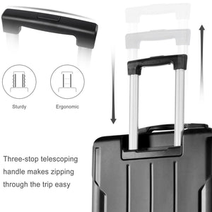 English Elm Hardshell Abs Checked Suitcase with 360 Spinner Wheels Expandable Tsa Lock 28 Inch Black N730P296747B