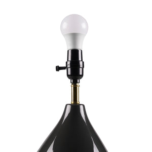 English Elm 2-Tone Ceramic Table Lamp Set of 2 with Elegant Silvery Accents, Modern White Ceramic Bases, 21.5"H Black+Gold 19.1 L x 15.35 W x 15.35 H B035P264516