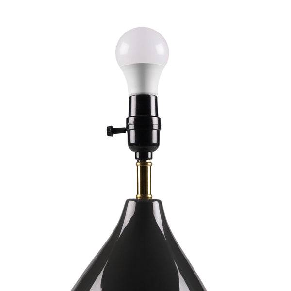 English Elm 2-Tone Ceramic Table Lamp Set of 2 with Elegant Silvery Accents, Modern White Ceramic Bases, 21.5"H Black+Gold 19.1 L x 15.35 W x 15.35 H B035P264516