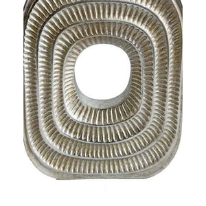 English Elm Peny Tall Silver Resin Geometric Vase Sculptural Accent for Console or Entryway B056P417022