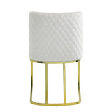 English Elm White and Gold Side Chair With Metal Base (Set Of 2)