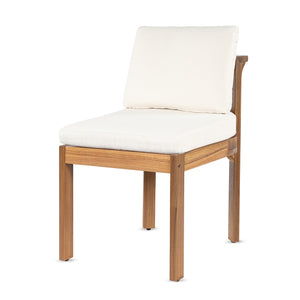 English Elm Acacia Wood Outdoor Dining Chairs Set of 2 Sculpted Patio Seating with Cushions Cream,Teak N768P373124L