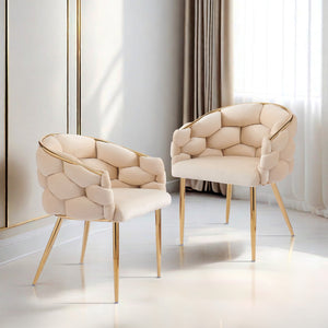 Christopher Knight Home® - Noble House - - Set Of 2 Luxury Handmade Accent Chair With Gold Legs, Modern Velvet Armchair For Living Room And Bedroom