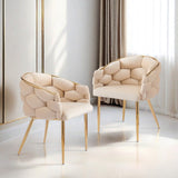 Christopher Knight Home® Luxury Handmade Velvet Accent Chairs (Set of 2) with Gold Legs for Living Room & Bedroom