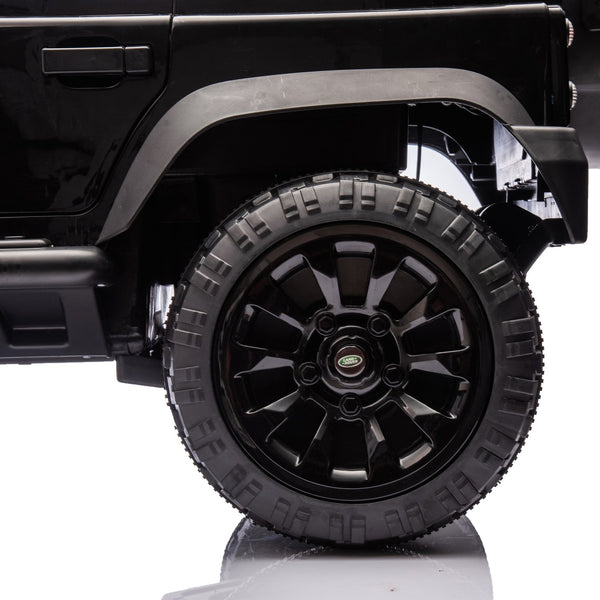 English Elm Licensed Land Rover Defender Ride on Car 24v Dual Motor with Parental Remote Black W1578P339065