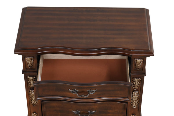 English Elm Lyon G07100-N Nightstand with Velvet-Lined Top Drawer, 3 Smooth-Glide Drawers, Ready-to-Use Wood Piece Cherry 36 L x 21 W x 33 H B078P301575