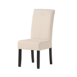 English Elm Pertica Upholstered Dining Chairs with T-stitch Detail Set of Two Modern Wood Leg N769P368552M